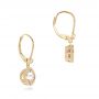 18k Yellow Gold 18k Yellow Gold Morganite And Diamond Earrings - Front View -  102645 - Thumbnail