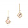 18k Yellow Gold 18k Yellow Gold Morganite And Diamond Earrings - Three-Quarter View -  102645 - Thumbnail