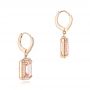 18k Rose Gold 18k Rose Gold Morganite And Diamond Halo Earrings - Front View -  102775 - Thumbnail