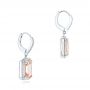 14k White Gold 14k White Gold Morganite And Diamond Halo Earrings - Front View -  102775 - Thumbnail