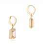 14k Yellow Gold 14k Yellow Gold Morganite And Diamond Halo Earrings - Front View -  102775 - Thumbnail