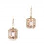 18k Yellow Gold 18k Yellow Gold Morganite And Diamond Halo Earrings - Three-Quarter View -  102775 - Thumbnail