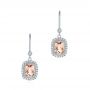 14k White Gold 14k White Gold Morganite And Diamond Leverback Earrings - Three-Quarter View -  106009 - Thumbnail