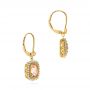 14k Yellow Gold 14k Yellow Gold Morganite And Diamond Leverback Earrings - Front View -  106009 - Thumbnail