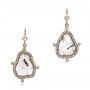 14k Rose Gold 14k Rose Gold Natural Diamond Slice Earrings - Three-Quarter View -  100832 - Thumbnail