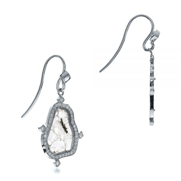 Platinum Natural Diamond Slice Earrings 100832 Seattle Bellevue Joseph Jewelry