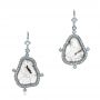18k White Gold 18k White Gold Natural Diamond Slice Earrings - Three-Quarter View -  100832 - Thumbnail