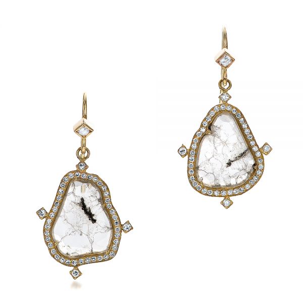 Natural Diamond Slice Earrings - Image