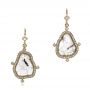 Natural Diamond Slice Earrings - Three-Quarter View -  100832 - Thumbnail