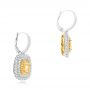  18K Gold And 18k White Gold Natural Yellow Diamond Earrings - Front View -  103159 - Thumbnail
