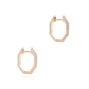 18k Rose Gold 18k Rose Gold Octagon Diamond Huggies - Front View -  107748 - Thumbnail