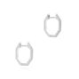 14k White Gold Octagon Diamond Huggies -  107748 - Thumbnail