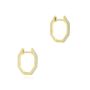 14k Yellow Gold 14k Yellow Gold Octagon Diamond Huggies - Front View -  107748 - Thumbnail