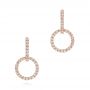 18k Rose Gold 18k Rose Gold Open Circle Diamond Earrings - Three-Quarter View -  106227 - Thumbnail