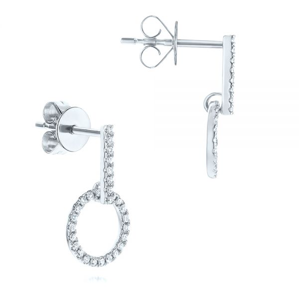  Platinum Platinum Open Circle Diamond Earrings - Front View -  106227 - Thumbnail