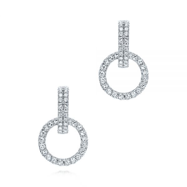 Open Circle Diamond Earrings - Image