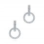 14k White Gold Open Circle Diamond Earrings - Three-Quarter View -  106228 - Thumbnail
