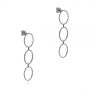  Platinum Platinum Open Circle Diamond Earrings With Black Rhodium - Front View -  105951 - Thumbnail