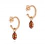 18k Rose Gold 18k Rose Gold Open Hoop Diamond Briolette Earrings - Front View -  105811 - Thumbnail