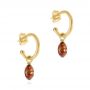 14k Yellow Gold Open Hoop Diamond Briolette Earrings - Front View -  105811 - Thumbnail