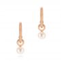 18k Rose Gold 18k Rose Gold Open Hoop Pearl Earrings - Three-Quarter View -  105810 - Thumbnail