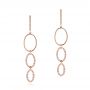 18k Rose Gold 18k Rose Gold Open Oval Diamond Dangle Earrings - Three-Quarter View -  106998 - Thumbnail