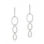  Platinum Platinum Open Oval Diamond Dangle Earrings - Three-Quarter View -  106998 - Thumbnail
