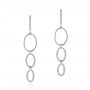 18k White Gold 18k White Gold Open Oval Diamond Dangle Earrings - Three-Quarter View -  106998 - Thumbnail