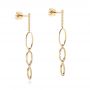 18k Yellow Gold 18k Yellow Gold Open Oval Diamond Dangle Earrings - Front View -  106998 - Thumbnail