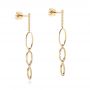 14k Yellow Gold 14k Yellow Gold Open Oval Diamond Dangle Earrings - Front View -  106998 - Thumbnail