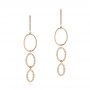 18k Yellow Gold 18k Yellow Gold Open Oval Diamond Dangle Earrings - Three-Quarter View -  106998 - Thumbnail