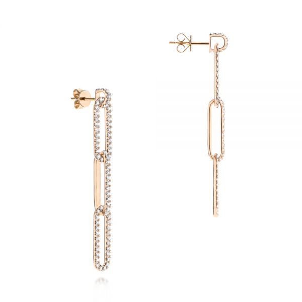 18k Rose Gold 18k Rose Gold Paper Clip Earrings - Front View - 106888