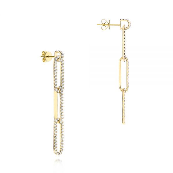 18k Yellow Gold 18k Yellow Gold Paper Clip Earrings - Front View -  106888