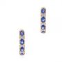 14k Rose Gold Pastel Blue Sapphire And Diamond Hoop Earrings