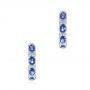 18k White Gold 18k White Gold Pastel Blue Sapphire And Diamond Hoop Earrings - Three-Quarter View -  106063 - Thumbnail