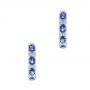  Platinum Platinum Pastel Blue Sapphire And Diamond Hoop Earrings - Three-Quarter View -  106063 - Thumbnail