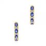 18k Yellow Gold Pastel Blue Sapphire And Diamond Hoop Earrings