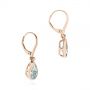 14k Rose Gold 14k Rose Gold Pear Shaped Aquamarine And Diamond Earrings - Front View -  106054 - Thumbnail