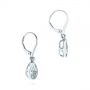 18k White Gold 18k White Gold Pear Shaped Aquamarine And Diamond Earrings - Front View -  106054 - Thumbnail