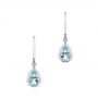 14k White Gold Pear Shaped Aquamarine And Diamond Earrings - Three-Quarter View -  106054 - Thumbnail