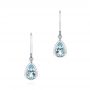 18k White Gold 18k White Gold Pear Shaped Aquamarine And Diamond Earrings - Three-Quarter View -  106054 - Thumbnail