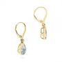 14k Yellow Gold 14k Yellow Gold Pear Shaped Aquamarine And Diamond Earrings - Front View -  106054 - Thumbnail