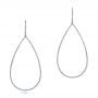 14k White Gold Pear-shaped Diamond Drop Earrings - Three-Quarter View -  100829 - Thumbnail