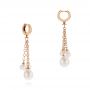 14k Rose Gold 14k Rose Gold Pearl Drop Earrings - Front View -  105350 - Thumbnail