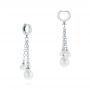  Platinum Platinum Pearl Drop Earrings - Front View -  105350 - Thumbnail