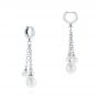 14k White Gold 14k White Gold Pearl Drop Earrings - Front View -  105350 - Thumbnail