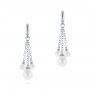  Platinum Platinum Pearl Drop Earrings - Three-Quarter View -  105350 - Thumbnail