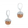  Platinum Platinum Pearl And Diamond Dangle Earrings - Front View -  103540 - Thumbnail