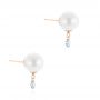 18k Rose Gold 18k Rose Gold Pearl And Diamond Earrings - Front View -  101508 - Thumbnail