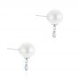 18k White Gold 18k White Gold Pearl And Diamond Earrings - Front View -  101508 - Thumbnail